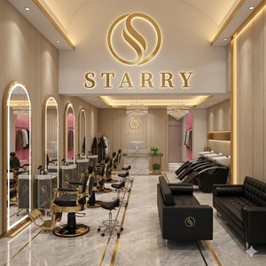 Starry Black Gold <strong>Barber</strong> <strong>Set</strong> Hydraulic Chair Full Package Customized Multi-Color Classic <strong>Barber</strong> Chairs for Sale - Product Image 3