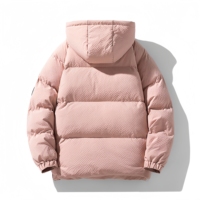 Veste doudoune matelassée coupe courte vintage en tissu épais, coupe-vent, à capuche, à changement de couleur, avec impression d'encre thermochromique personnalisée, style streetwear, pour l'hiver
