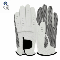 New cabretta leather golf glove with black lycra in fingers