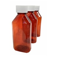 1oz 2oz 4oz Contenant PET Bouteille de sirop contre la toux Bouteille orale liquide ambré Bouteille en plastique