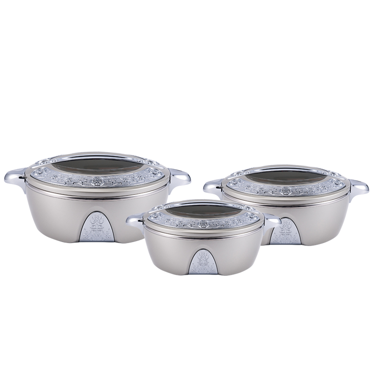 Stainless Steel Food Keep Fresh Casserole 3 Pcs Set Cookware Sets ,Size:1.5L, 2.5L, 4L