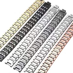 سوار رجالي عصري من مجوهرات جيه كيه بتصميم هندسي وعلاج مغناطيسي للحفلات والأزياء - Product Image 2