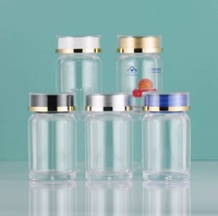 Bouteille en plastique PS de 60 ml en gros avec bouchon à vis, logo personnalisable, conteneur vide pour pilules/vitamines/capsules de complément alimentaire pour sérigraphie