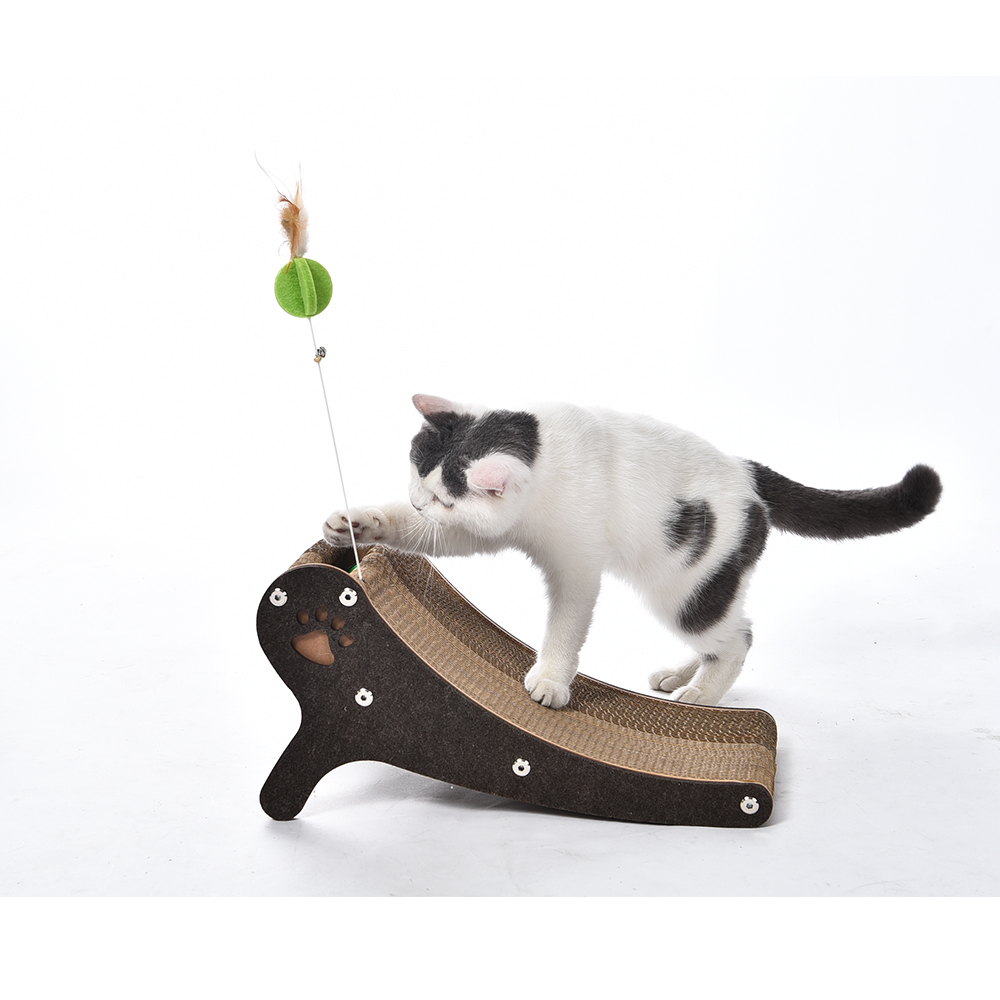 44.5X23X23.5 размеров коричневого цвета картонная Когтеточка для кошек нового дизайна для отдыха с Кошачьей Мятой