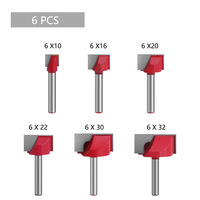 Mata Bor Pembersih Dasar Tungsten Carbide 6mm, Pemotong Kayu, Trimmer, Router Bit, Alat Pertukangan Kayu