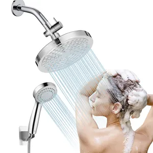 Meilleure vente en ligne Ensemble de douche de tête 6 pouces avec combo douche à main pour salle de bain