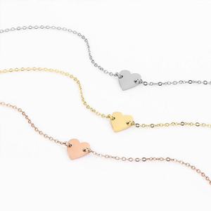 Trendy Anti Tarnish Wholesale Custom Brand logo 14k 18k PVD Gold Plated Stainless Steel Heart Bracelet <b>for</b> Women <b>Men</b> - Product Image 1