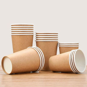 Gobelets à café jetables en papier kraft biodégradable avec couvercle, 6 oz, 8 oz, 12 oz, à double ou triple paroi - Product Image 1