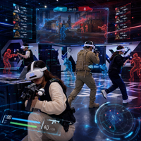 Casque VR PICO 4 Ultra panoramique 360° pour jeux de tir, machine de tir à réaction rapide, équipement FPS multijoueur, construction en métal et acrylique pour grands espaces