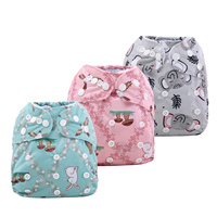 Lot de 6 couches lavables réutilisables pour bébé en tissu avec inserts en bambou et 1 sac étanche pour couches en tissu à boutons-pression pour bébé