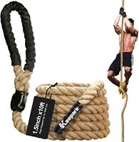 Corde d'escalade pour entraînement, exercice de gym, diamètre 1,5, 10-50 pieds, fitness, entraînement de force, adulte, intérieur/extérieur, en chanvre, supporte 1000 kg