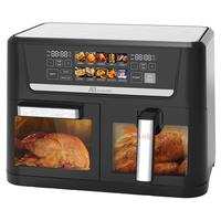 Anbo 10L Digital Smart Dual Air Fryer Appareil de cuisine Double chauffage Grand écran couleur Aspect élégant Friteuse à air