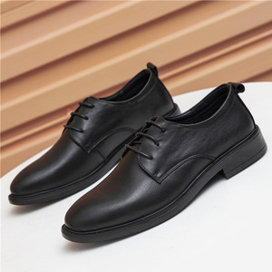 <b>Dress</b> Shoes Oxfords Round Toe Lace-up Genuine Leather All Seasons Wedding Men's Formal Shoes - Product Image 2