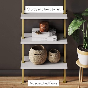 Muebles de decoración para el hogar, repisa de escalera de <span class=keywords><strong>madera</strong></span> <span class=keywords><strong>y</strong></span> <span class=keywords><strong>Metal</strong></span>, color <span class=keywords><strong>blanco</strong></span>, 5 estantes - Product Image 5