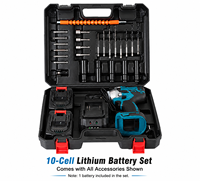 Clé à chocs industrielle sans fil, moteur sans balais, couple élevé, batterie lithium-ion, entraînement à fourche de 1/2 pouce, outil électrique avec 1 batterie