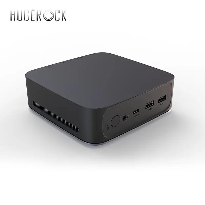 HUGEROCK MN19 a buon mercato Dual Core Tablet Pc industriale desktop per computer da gioco n100 Lan PC Fanless piccolo doppio RJ45 Mini PC