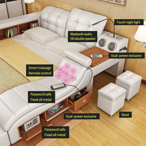 <span class=keywords><strong>Cama</strong></span> <span class=keywords><strong>Inteligente</strong></span> de Estilo Moderno con Masaje, Altavoz USB y Estructura de Madera Tamaño King - Product Image 2