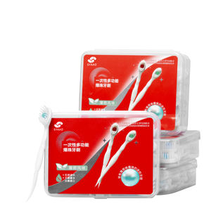 Brosse à dents jetable portable 5 en 1 avec perle d'éclatement Technologie d'une brosse Poils moyens Outil de soins dentaires pratique - Product Image 1