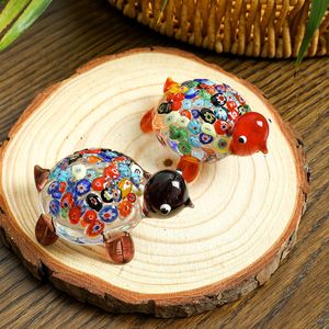 Tartarugas Decorativas de Vidro Pintadas: Artesanato Minimalista para Acessórios de Casa e Ornamentos de Aquário Interno - Product Image 4