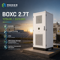 Armoire de stockage d'énergie 261 kWh 125 kW LiFePO4 à refroidissement liquide, protection IP55, BMS intelligent, pour micro-réseaux On/Off/Hybrides et optimisation de la consommation de pointe