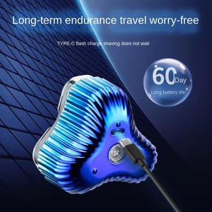 เครื่องโกนหนวดไฟฟ้าพกพาสำหรับเดินทาง ชาร์จผ่าน USB-C เครื่องโกนหนวดขนาดเล็กสำหรับผู้ชาย กันน้ำ IPX7 ใช้ได้ทั้งแบบเปียกและแห้ง - Product Image 2