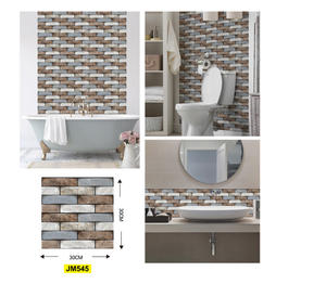 工厂防水不干胶壁纸贴纸3D聚氯乙烯墙板浴室壁纸Tapiz自粘Pegatina De parred - Product Image 4