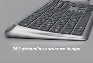 Clavier sans fil ergonomique incurvé en plastique 2,4 G, fin, russe, pleine taille, à ciseaux, Bluetooth pour ordinateur de bureau - Product Image 5