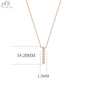 สร้อยคอทองคำขาว 18K สไตล์มินิมอลยอดนิยม ประดับเพชรแท้ทรงหยดน้ำ พร้อมสายสร้อยแบบเชื่อมต่อ ของขวัญสำหรับสาวๆ - Product Image 5