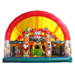 <span class=keywords><strong>Château</strong></span> gonflable à thème de parc animalier Maison gonflable Parcours d'obstacles pour terrain de jeu <span class=keywords><strong>Château</strong></span> gonflable avec toboggan d'escalade - Product Image 2