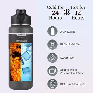 Bouteille isotherme <span class=keywords><strong>en</strong></span> acier inoxydable 500 ml, sans BPA, anti-fuite, double paroi, maintien au froid 24h/chaud 12h, antidérapante, écologique, facile à nettoyer - Product Image 3