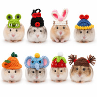 Leuke handgehaakte kleine dierenmuts Cartoon dier Fruit Hamster Hoofddeksels Mini-kostuum Foto rekwisieten Accessoires voor Hamster Guinea