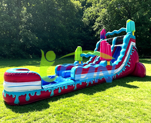 Tobogán Acuático Inflable de Doble Carril con Temática de Helados y Dulces, Tobogán Inflable con Piscina Larga para Eventos al Aire Libre en Alquiler - Product Image 2