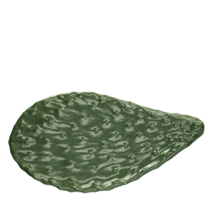 Assiette de service décorative en céramique bio Fuente Cactus 32x17cm, verte - Product Image 1
