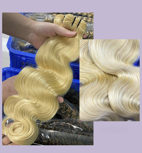 Paquetes de Cabello Humano Virgen Remy Vietnamita al <span class=keywords><strong>por</strong></span> Mayor # Extensiones de Cabello Rubio Platino 613, Ondulado, de 18-26 Pulgadas, Super Double Drawn, Tejidas a Mano, Individuales - Product Image 6