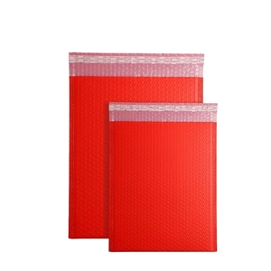 Bolsa de embalaje de mensajería con autosellado, sobre acolchado de correo ecológico, rojo, naranja, envío, bolsa de correo de burbujas de polietileno, logotipo personalizado - Product Image 6