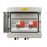 Caja Combinadora de Paneles Solares de 2 Cadenas con Interruptores de Circuito, Material de Lámina de Acero y ABS, 500V, para Sistemas de Paneles Solares, Resistente al Agua para Exteriores