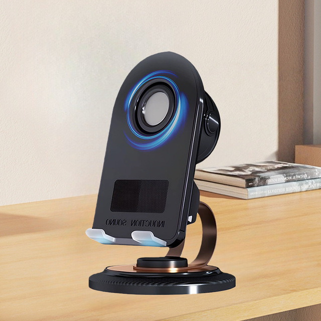 Wireless for 5.3 Induction Speaker Phone Stand with 6 Tilt External Amplifier 1000-2000mAh Battery 5W Output Portable