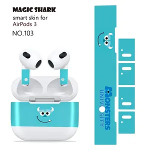 Fashion Cute Super Mario Cartoon Bear Cat Duck Wrap Skin Cover Film Sticker for Apple Airpods 3 3th