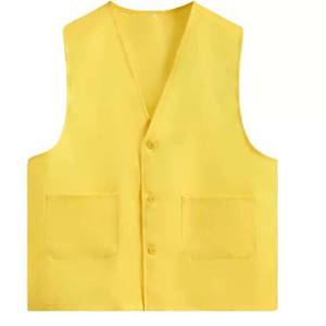 Work Uniform Vest Orange Polyester Fiber Three Button Front Pockets For Workwear - Product Image 4