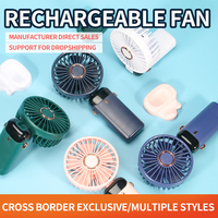 Nouveau ventilateur portable USB, mini ventilateur rechargeable, petit ventilateur avec affichage numérique, pour le bureau, les étudiants, petit ventilateur électrique, cadeau