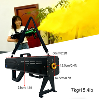 Machine à fumée électrique portable 1500W, pistolet à fumée de style fête RGB avec une distance de projection de 3 à 5 mètres