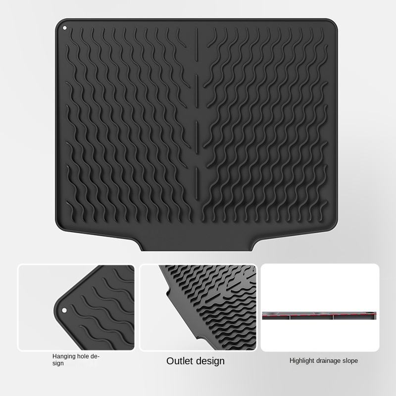 Black-Wavy Bevel Water Draining Pad