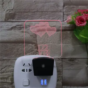 Automatically ON/OFF Plug-In Acrylic Night Light Children Bedroom Socket Wall Lamp With Light Sensor