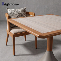 Ensemble de table et chaises de jardin en aluminium pour terrasse, balcon, restaurant, mobilier d'extérieur de la marque Brighthome Factory