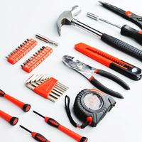 Ensemble d'outils de réparation multifonctionnel pour la maison All Star, 39 pièces, comprenant des pinces, un mètre ruban, un marteau, une clé à molette, un tournevis, un étui pratique