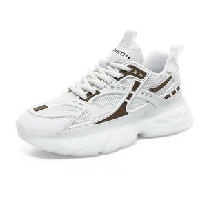 Chaussures de papa respirantes à semelle épaisse en caoutchouc, style rétro, pour hommes, avec empeigne en maille, tendance printemps - Product Image 1