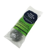 Éponges de nettoyage en laine d'acier éponge à récurer en fil métallique éponge à récurer robuste en acier inoxydable argent sac Opp Durable