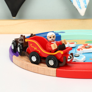 Jeu de train circulaire <span class=keywords><strong>en</strong></span> bois arc-<span class=keywords><strong>en</strong></span>-ciel 2 <span class=keywords><strong>en</strong></span> 1 avec jeu de pêche magnétique d'animaux marins, jouet éducatif à double fonction - Product Image 3