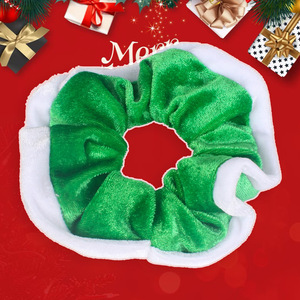 Coleteros de Terciopelo Navideños, Lazos para el Cabello de Tela Sencilla, Rojo y Verde, Accesorios para el Cabello Navideños para Mujer, Venta al por Mayor - Product Image 6