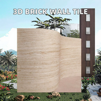 La brique 3D naturelle flexible lambrisse le revêtement de mur extérieur en pierre molle de placage taille de 600 x de 1200mm pour la conception moderne de pièce